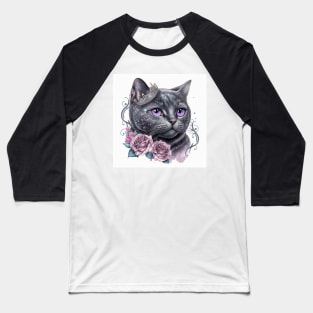 Shimmery Black British Shorthair Baseball T-Shirt